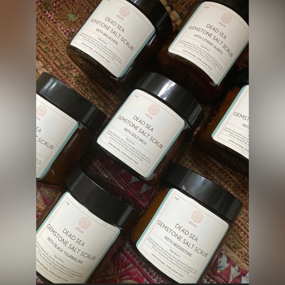 Hand-crafted Dead Sea Mineral Salt Gemstone Amethyst Exfoliant Scrub - Picture 2 of 5